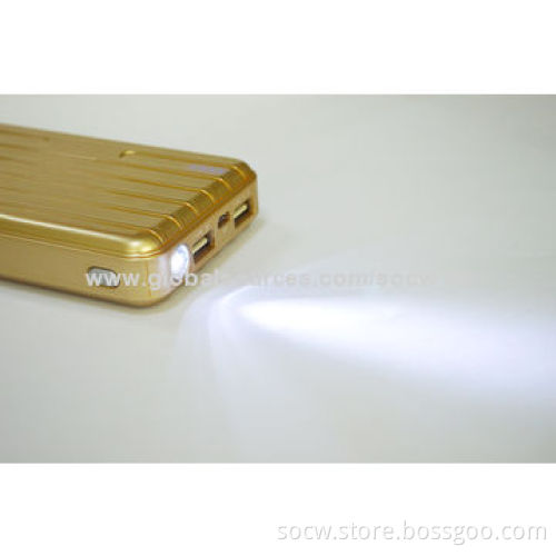 Colorful Dual-USB Power Banks with Luggage Case Design